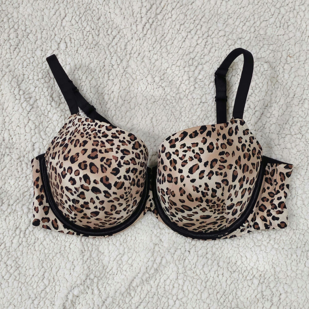 Cacique Leapard  Print Push Up Bra Women  Brown/Black/White‎ 38DD Cacique